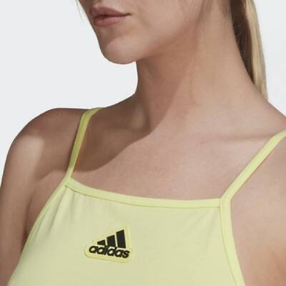 Adidas Lime Green Cropped Athletic Top - Picture 5 of 11